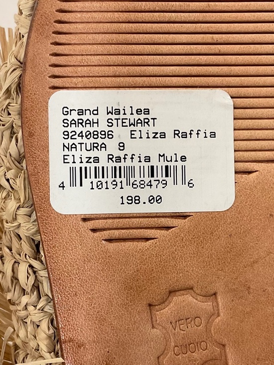 SARAH STEWART Eliza Raffia Handcrafted Mules Size 9 NWT - Picture 7 of 12